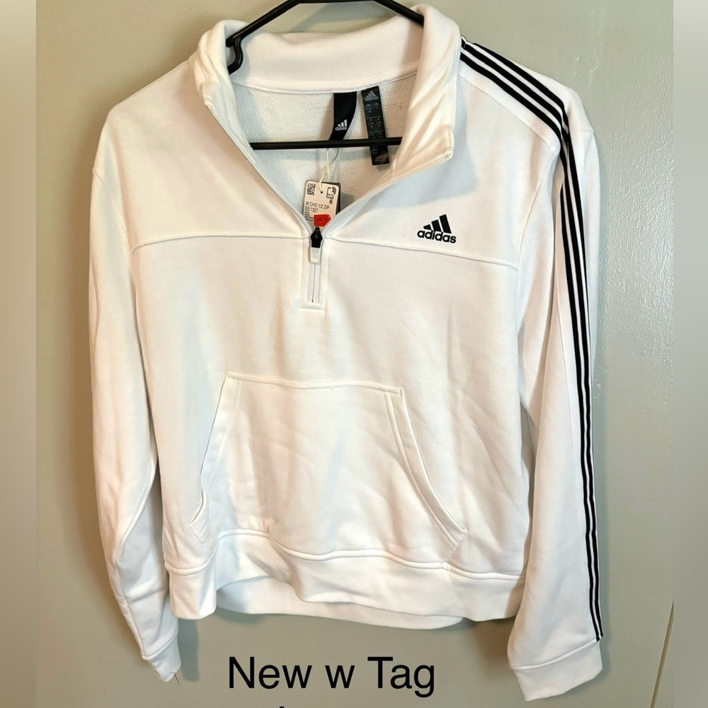 White Adidas Pull Over
